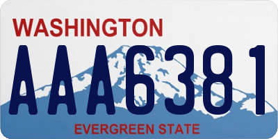 WA license plate AAA6381