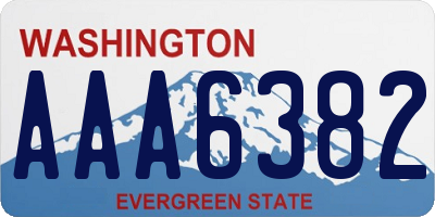 WA license plate AAA6382