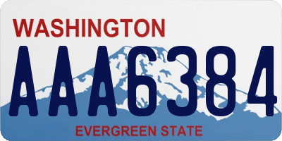WA license plate AAA6384