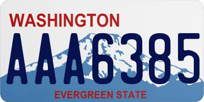 WA license plate AAA6385