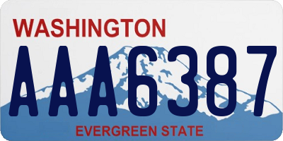 WA license plate AAA6387