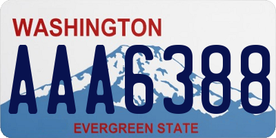 WA license plate AAA6388