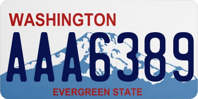 WA license plate AAA6389