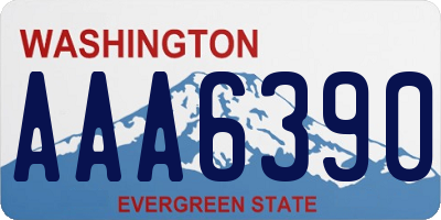 WA license plate AAA6390