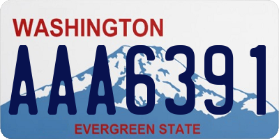 WA license plate AAA6391