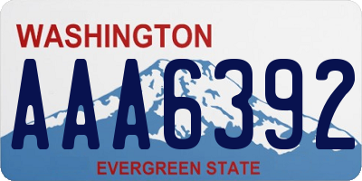 WA license plate AAA6392