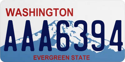 WA license plate AAA6394