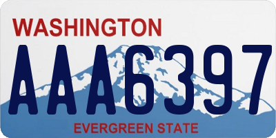 WA license plate AAA6397