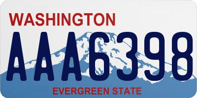 WA license plate AAA6398