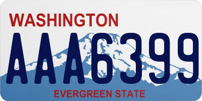 WA license plate AAA6399