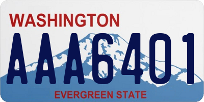 WA license plate AAA6401