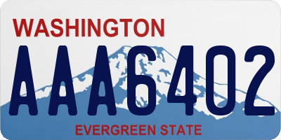 WA license plate AAA6402