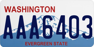 WA license plate AAA6403