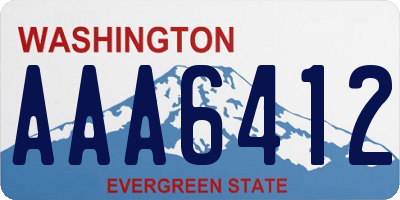 WA license plate AAA6412