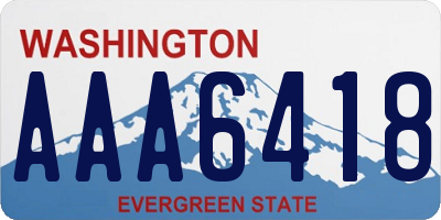 WA license plate AAA6418