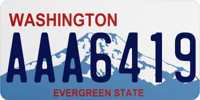 WA license plate AAA6419