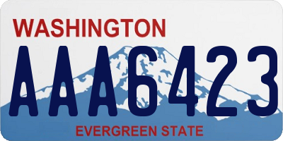 WA license plate AAA6423