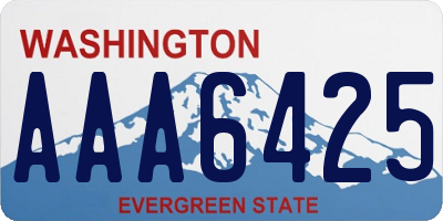 WA license plate AAA6425