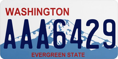 WA license plate AAA6429