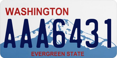 WA license plate AAA6431