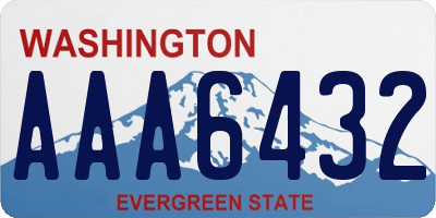 WA license plate AAA6432