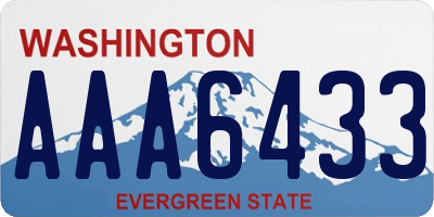 WA license plate AAA6433