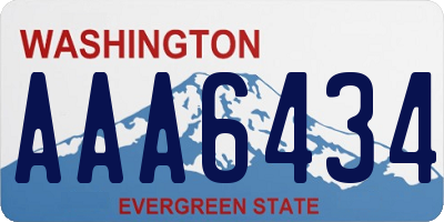 WA license plate AAA6434