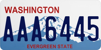 WA license plate AAA6445