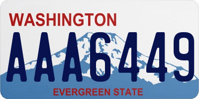 WA license plate AAA6449