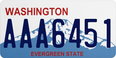 WA license plate AAA6451