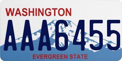 WA license plate AAA6455