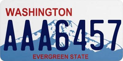 WA license plate AAA6457