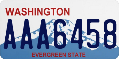 WA license plate AAA6458