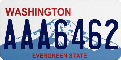 WA license plate AAA6462