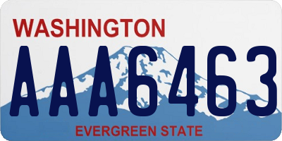 WA license plate AAA6463