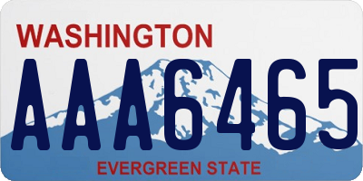 WA license plate AAA6465