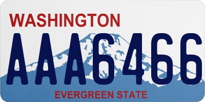 WA license plate AAA6466