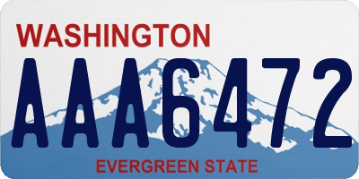 WA license plate AAA6472