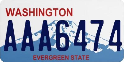 WA license plate AAA6474