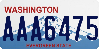 WA license plate AAA6475