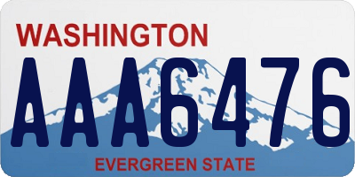 WA license plate AAA6476