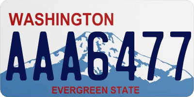 WA license plate AAA6477