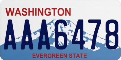 WA license plate AAA6478