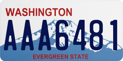 WA license plate AAA6481