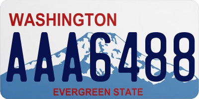 WA license plate AAA6488