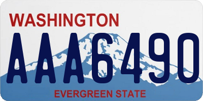 WA license plate AAA6490