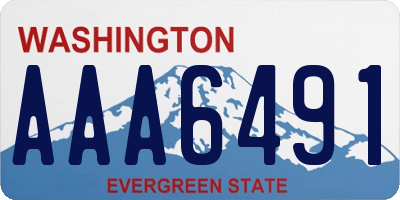 WA license plate AAA6491