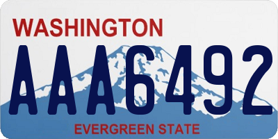 WA license plate AAA6492