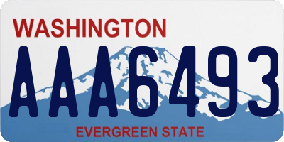 WA license plate AAA6493