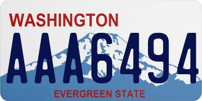 WA license plate AAA6494